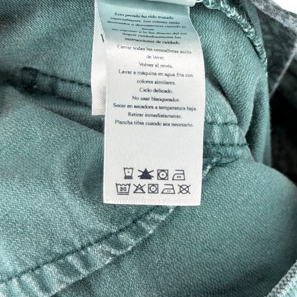 FAHERTY Stretch Corduroy Wide Leg Pants Teal Blue Women's Size 27 Ribbed Boho - Picture 8 of 8